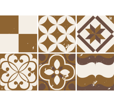 Azulejos vinílicos Diseño de cemento marrón - TenVinilo