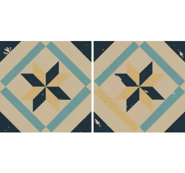 Vinilo para pared Elegante diseño de azulejos de ciment - TenVinilo