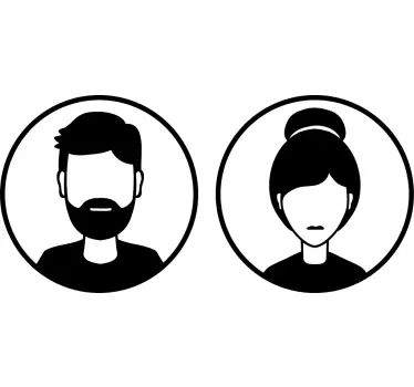Vinilo ilustraciones de personajes minimalistas - TenVinilo