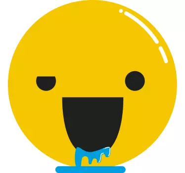 Vinilo personaje cara sonriente hambrienta - TenVinilo