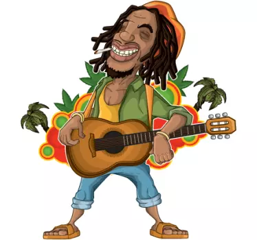 Vinilo decorativo dibujo jamaicano - TenVinilo