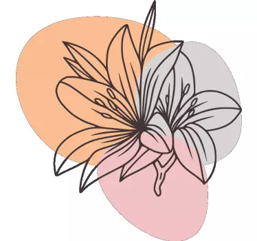 Vinilo de flor Lindo par de flores de diseño minimalista - TenVinilo
