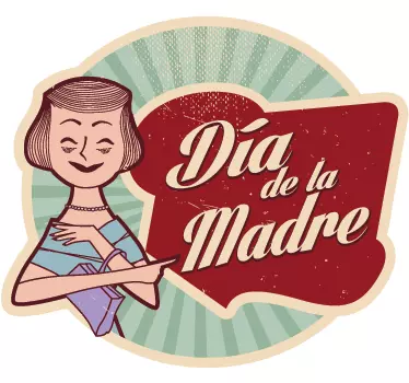 Vinilo decorativo retro día madre - TenVinilo