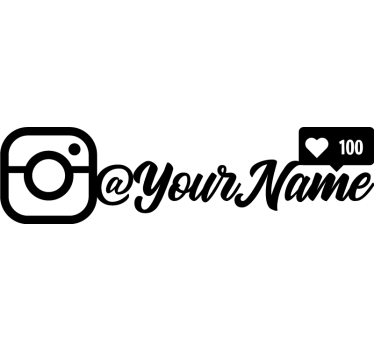 Calca para auto nombre de instagram estilo juvenil - TenVinilo