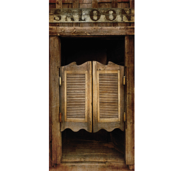 Pegatina para nevera Puerta del salón del lejano oeste - TenVinilo