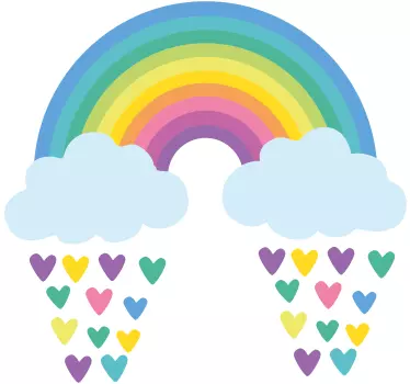 Vinilo decorativo ilustración Arcoiris multicolor divertido - TenVinilo