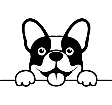Vinilo para coche Lindo perro monocolor asomándose - TenVinilo