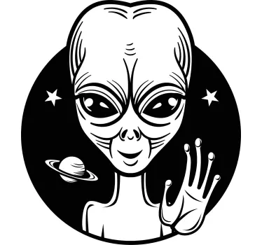 Vinilo coche extraterrestre saludando - TenVinilo