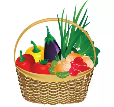 Vinilo decorativo cesta de verduras - TenVinilo