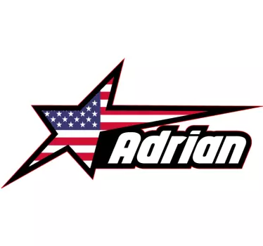 Vinilo para coche Bandera de estados unidos con estrella y nombre - TenVinilo