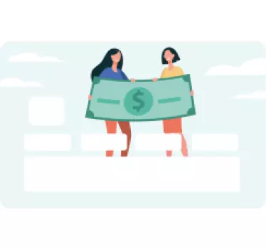 Sticker para tarjeta dos mujeres con dinero - TenVinilo