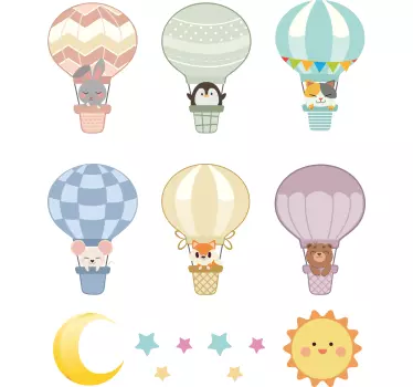 Vinilo infantil para pared globos de aire coloridos - TenVinilo