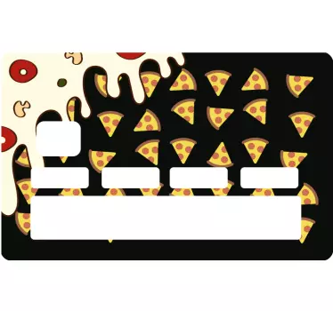 Sticker para tarjeta patrón de porciones de pizza - TenVinilo
