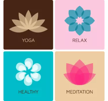 Vinilo cuatro stickers meditación - TenVinilo