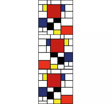 Vinilo para puerta bloques geométricos mondrian - TenVinilo