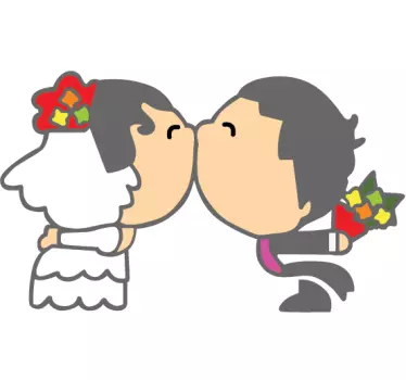 Pegatina decorativa pareja boda - TenVinilo