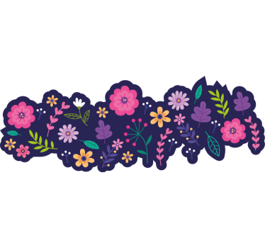 Calca para bicicleta diseño de bordes florales - TenVinilo