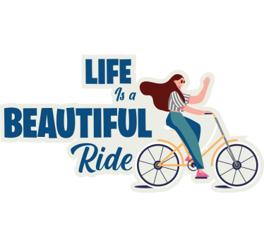 Calca para bicicleta ilustración de paseo hermosa - TenVinilo
