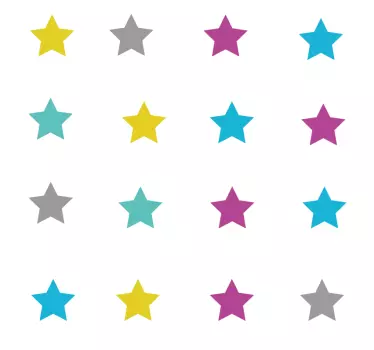 Pegatina para bicicleta Patrón de estrellas de colores - TenVinilo
