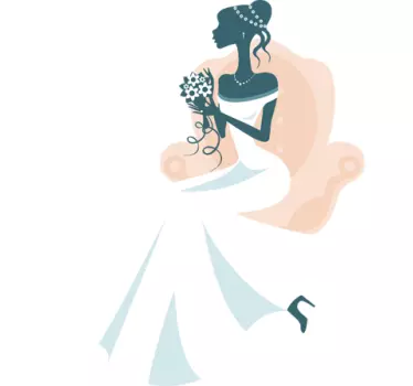Pegatina boda decorativo novia sillón - TenVinilo