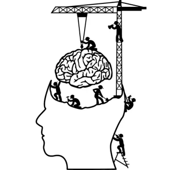 Vinilo habitación juvenil  cerebro en obras - TenVinilo