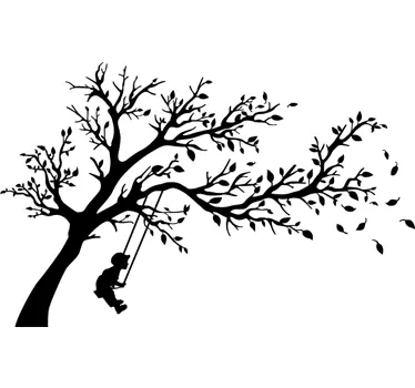 Vinilo decorativo infantil árbol columpio - TenVinilo