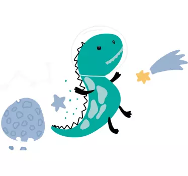 Vinilo galaxia Dinosaurios divertidos con planetas - TenVinilo
