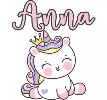 Vinilo decorativo personalizable Lindo bebé unicornio - TenVinilo