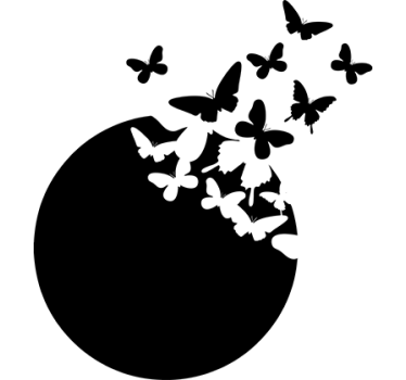 Reloj adhesivo pared mariposas - TenVinilo