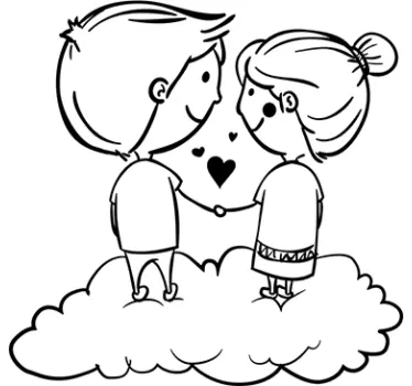 Vinilo decorativo pareja en el cielo - TenVinilo