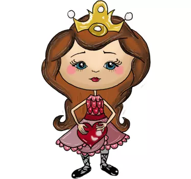 Vinilo infantil princesa corazón - TenVinilo