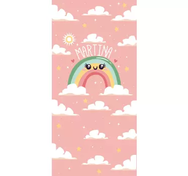 Vinilo infantil para pared diseño arcoíris feliz - TenVinilo