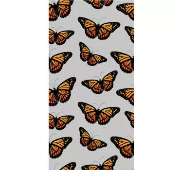Vinilo mampara baño patrón mariposas vívidas - TenVinilo