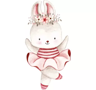Vinilo infantil decoración de ballet bunny - TenVinilo