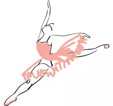 Vinilo baile contorno de bailarina de ballet - TenVinilo