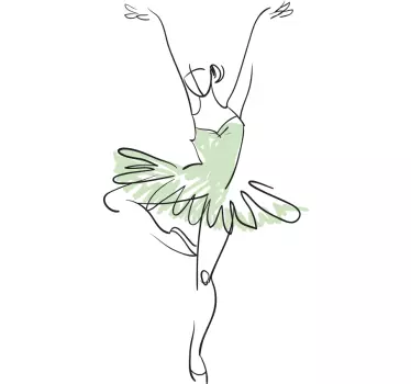Vinilo baile silueta de bailarina de ballet - TenVinilo