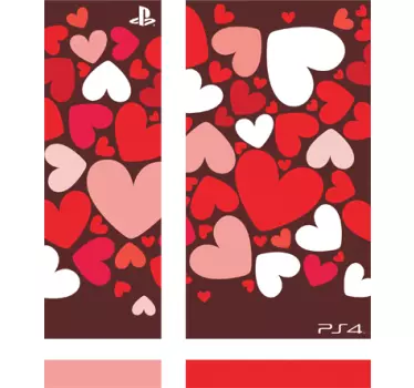 Vinilo consola PS4 corazones - TenVinilo