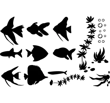 Vinilo para espejos acuario peces - TenVinilo