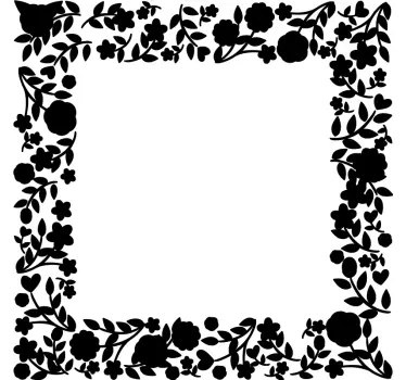 Vinilo floral para espejos cuadrados - TenVinilo