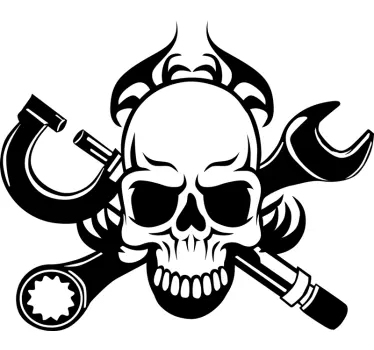 Pegatina moto motor skull - TenVinilo