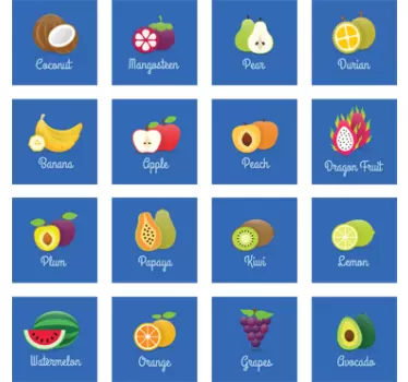 Adhesivo para azulejos cocina frutas - TenVinilo