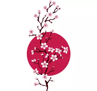 Vinilo flor japonés rama de cerezo - TenVinilo