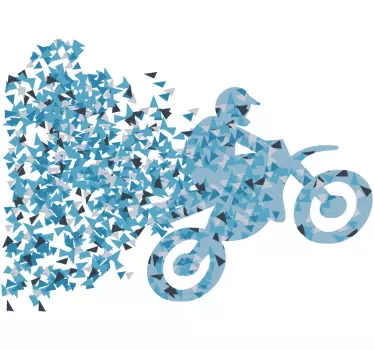 Vinilo decorativo geométrico motocross - TenVinilo