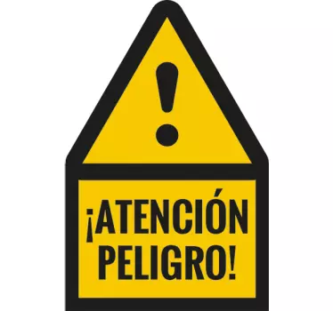 Pegatina atención peligro para señalizar - TenVinilo