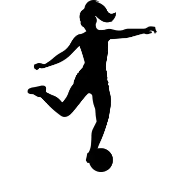 Vinilo de fútbol Silueta mujer futbol - TenVinilo