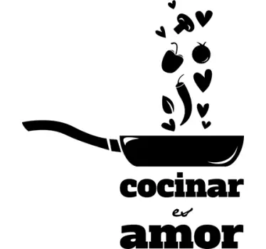 Vinilo decorativo cocinar es amar - TenVinilo