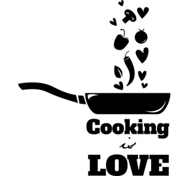 Vinilo para cocina frase cocinar es amor - TenVinilo