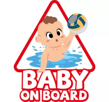 Pegatina bebé a bordo personalizada Waterpolo a bordo - TenVinilo