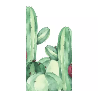 Vinilo para mampara de ducha Plantas de cactus - TenVinilo