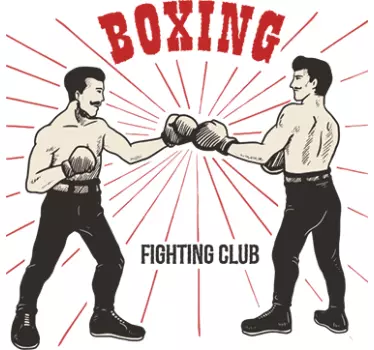 Vinilo decorativo boxeo vieja escuela - TenVinilo
